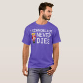Technoblades Never Dies Video Game Gaming Gamer bi Tシャツ (正面フル)