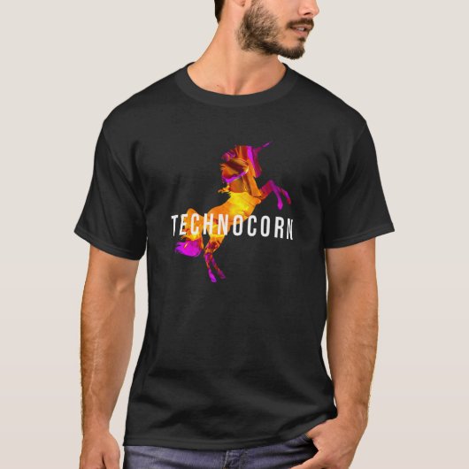 Technocorn Techno Festival Rave Music DJ EDM Bass  Tシャツ (正面)