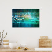 Technology Concept with Online Media Abstract Art ポスター (キッチン)