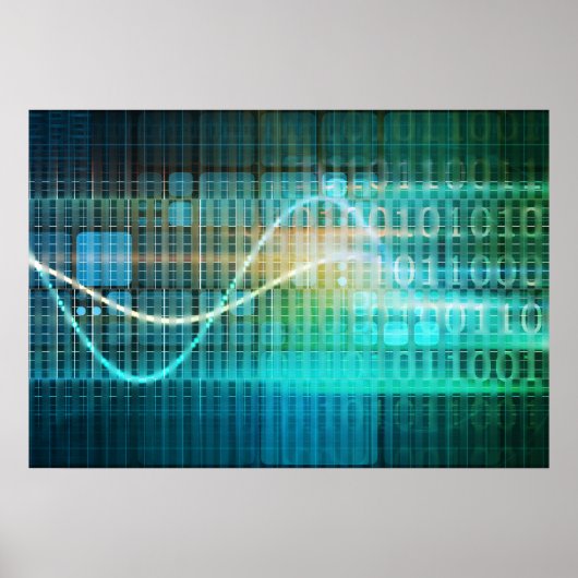 Technology Concept with Online Media Abstract Art ポスター (正面)