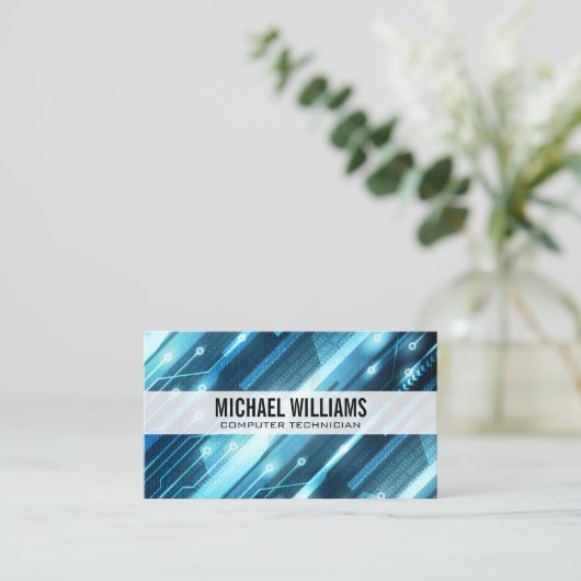 Technology Electronics Numbersの背景 名刺 (スタンド正面)