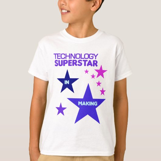 Technology Superstarシャツ子供へ Tシャツ (正面)