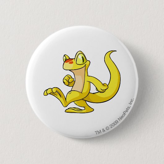 Techoの黄色 缶バッジ (正面)