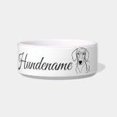 Teckel Minimalist Line Art personalized bowl ボウル (正面)
