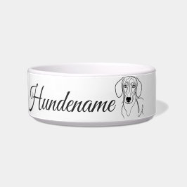 Teckel Minimalist Line Art personalized bowl ボウル