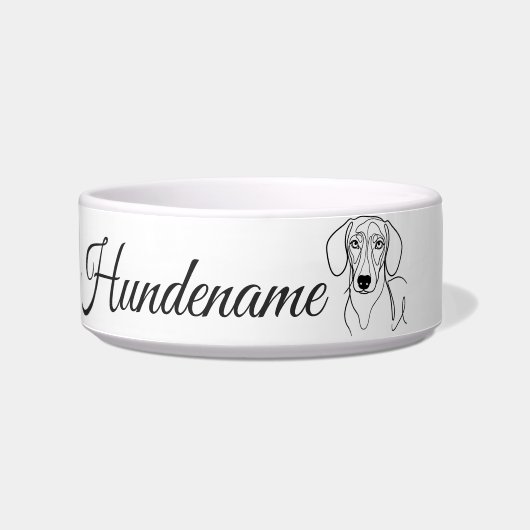 Teckel Minimalist Line Art personalized bowl ボウル (正面)