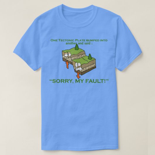 Tectonic Plate Sorry my fault Earthquake Science n Tシャツ (デザイン正面)