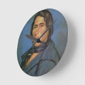 Tecumseh (1768-1813年) (キャンバスの油) ラウンド壁時計 (傾斜)