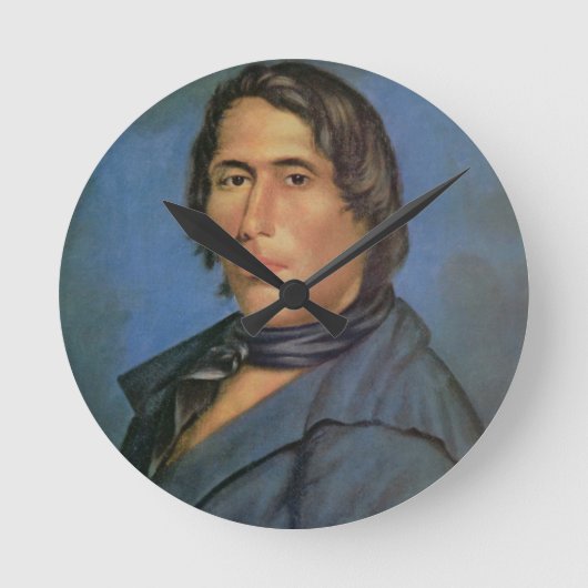 Tecumseh (1768-1813年) (キャンバスの油) ラウンド壁時計 (正面)