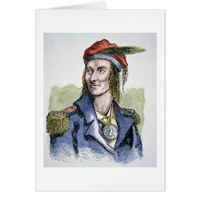 Tecumseh (1768-1813年) (着色された版木、銅版、版画) (正面)