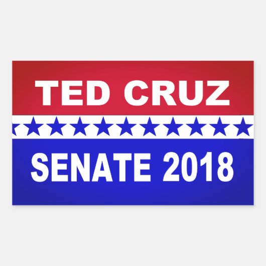 Ted Cruz 2018上院ステッカー 長方形シール (正面)