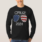 Ted Cruz 2024ヴィンテージアメリカ合衆国国旗のサングラス Tシャツ (正面)