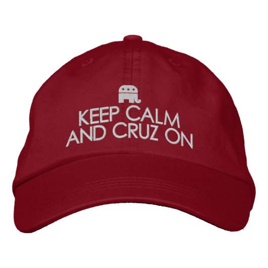 Ted Cruz 2024 -保 Calm and  Cruz On 刺繍入りキャップ (正面)