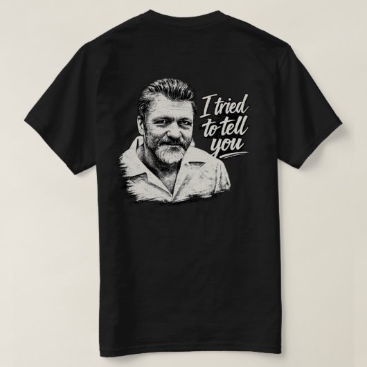 Ted K "言おうとしたんだ" Tシャツ (デザイン裏面)