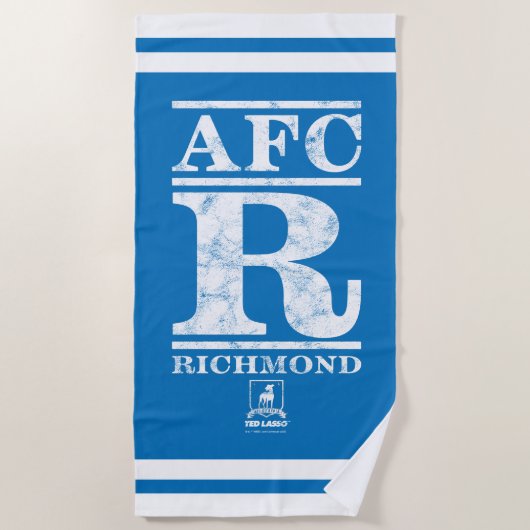 Ted Lasso | AFC R Richmond Text Logo ビーチタオル (正面)