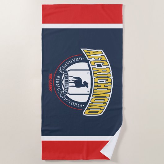 Ted Lasso | AFC Richmond Athletic Circle Badge ビーチタオル (正面)