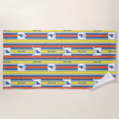 Ted Lasso | AFC Richmond Logo Stripe Pattern ビーチタオル (正面)