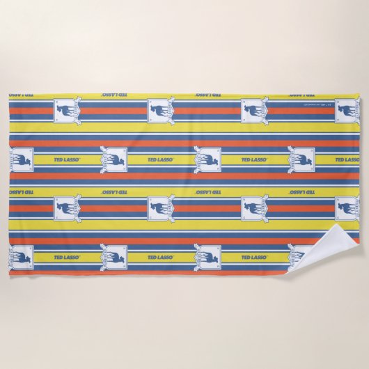Ted Lasso | AFC Richmond Logo Stripe Pattern ビーチタオル (正面)