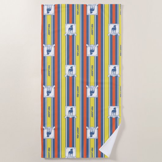 Ted Lasso | AFC Richmond Logo Stripe Pattern ビーチタオル (正面)