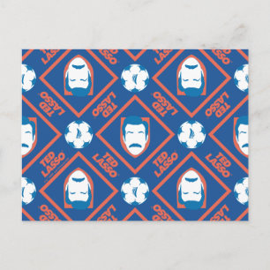 Ted Lasso Face and Ball Diamond Pattern ポストカード