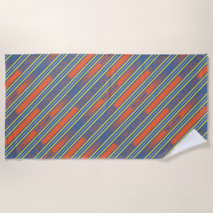Ted Lasso Fútbol is Life Stripe Pattern ビーチタオル