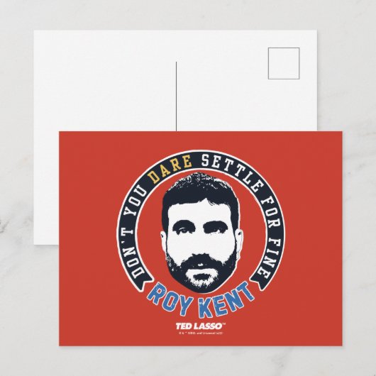 Ted Lasso | Roy Kent Don't You Dare Settle ポストカード (正面/裏面)