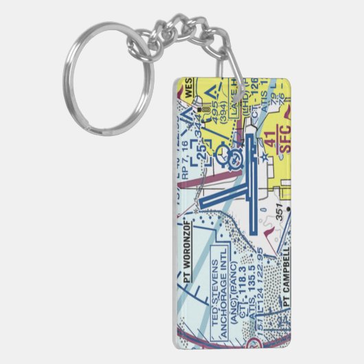 Ted Stevens Anchorage空港図/タクシー図 キーホルダー (正面左)