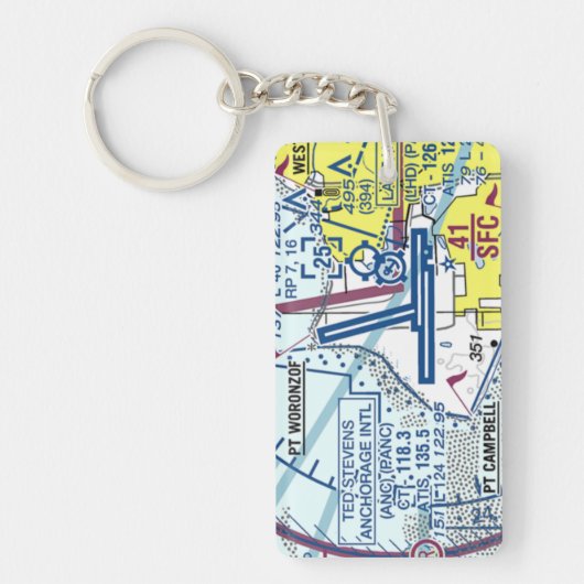 Ted Stevens Anchorage空港図/タクシー図 キーホルダー (正面)