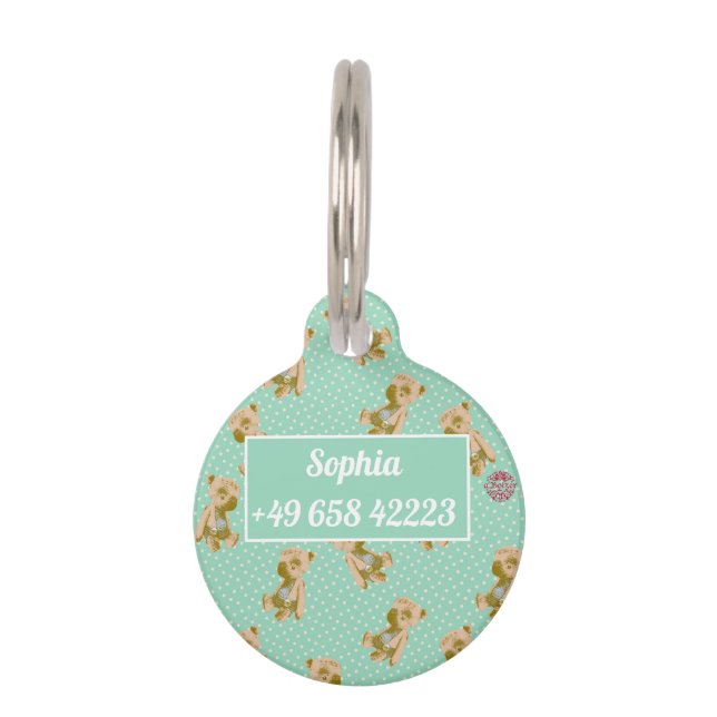 Teddibärendesign ペット　ネームタグ (正面)