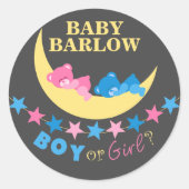 Teddyが月のジェンダーの明け方にクマの男の子 ラウンドシール (正面)