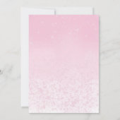 Teddyクマは明らかにピンクの女の子の赤ちゃんシャワーを待つことができる 招待状 (裏面)