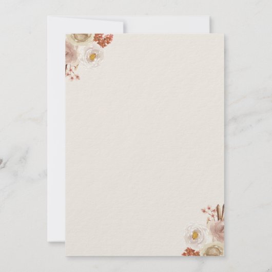 Teddyクマ我々はBoho赤ちゃんシャワーを待つことができる 招待状 (裏面)