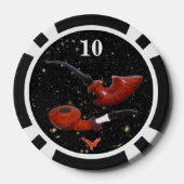 Teddyトランプのポーカーチップブラック宇宙（両面） Rev-1 ポーカーチップ (裏面)