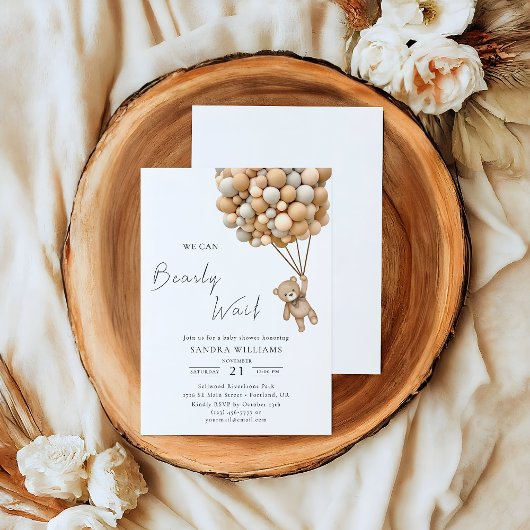 Teddy我々は赤ちゃんシャワーを心待ちできる 招待状