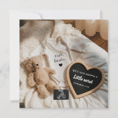  Teddy baby  reveal pregnancy announcement card  案内状 (正面)