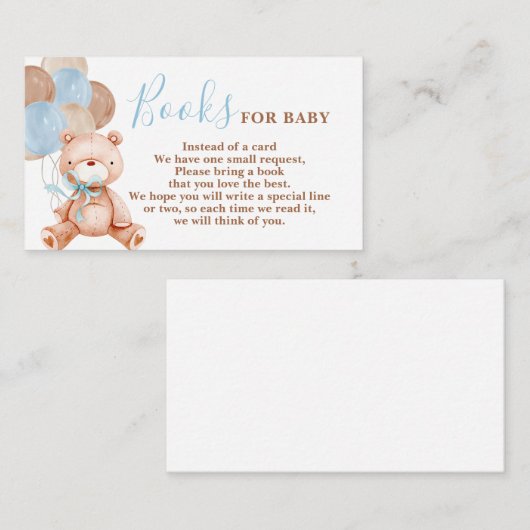 Teddy Bearがブックカードを持ち込む エンクロージャーカード (正面/裏面)