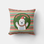 Teddy Bearとのクリスマスフェスティバルパターン クッション (正面)