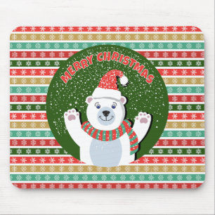Teddy Bearとのクリスマスフェスティバルパターン マウスパッド
