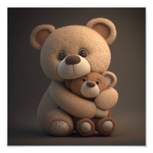 Teddy Bearと彼のteddy, 12x12デジタルダウンロード フォトプリント (正面)