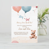 Teddy Bearのパーティー：ジェンダーの公開招待状 招待状 (スタンド正面)