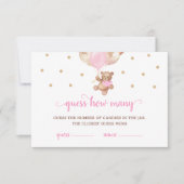 Teddy Bearはキャンディゲームの赤ちゃんシャワーの数を推測 招待状 (正面)