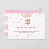 Teddy Bearはキャンディゲームの赤ちゃんシャワーの数を推測 招待状 (正面/裏面)