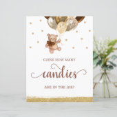 Teddy Bearはキャンディーの数が赤ちゃんシャワーにサインを推測 (スタンド正面)