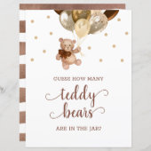 Teddy Bearはキャンディーの数が赤ちゃんシャワーにサインを推測 (正面/裏面)