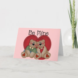 Teddy Bearカップル – Be Mine Valentine's Day Card シーズンカード