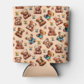 Teddy Bearシームレスパタ子供へーン 缶クーラー (正面)