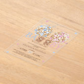 Teddy Bearジェンダーの発表 アクリル招待状 (レイダウン)