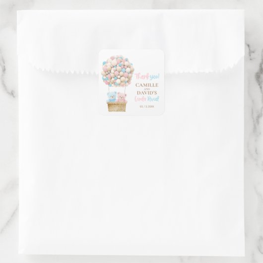 Teddy Bearジェンダーの発表 スクエアシール (バッグ)