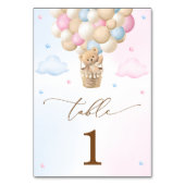 Teddy Bearジェンダーの発表 テーブルナンバー (裏面)