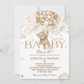 Teddy Bearジェンダーの発表 招待状 (正面)